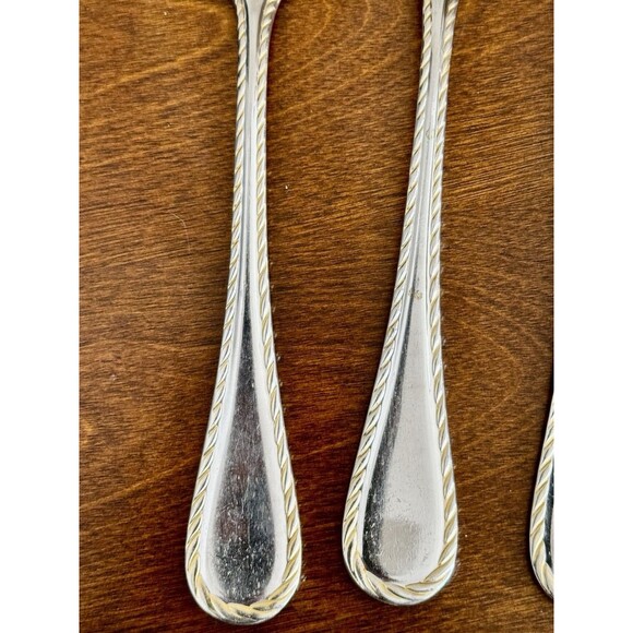 Oneida Belmont Lyons Stainless Nickel 18/10 Rope Edge Silverware Set Of 6 Forks - Picture 7 of 16